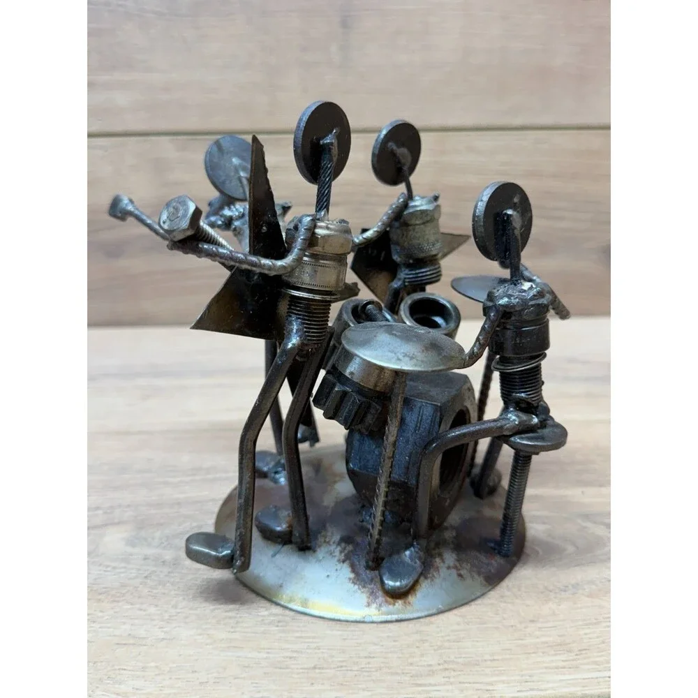 Metal Nuts and Bolts 4 Piece Rock Band Sculpture Figurine Steampunk